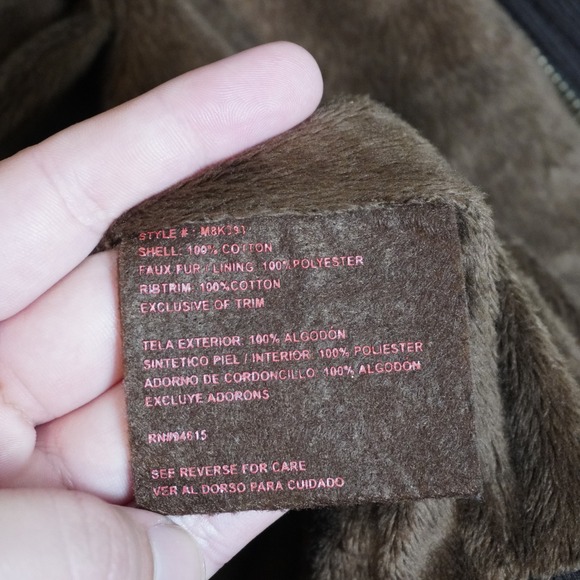 Hawke & Co Outfiters Mens Full Zip Bomber Jacket Brown Faux Fur Lined Size XL - Picture 7 of 9